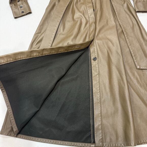 Marissa Webb Green Faux Leather belted Dress Size 6 - Picture 4 of 10